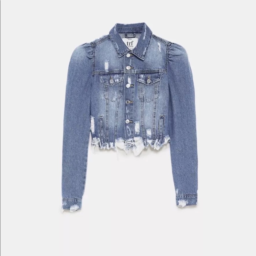 Zara Puff Sleeve Denim Jacket